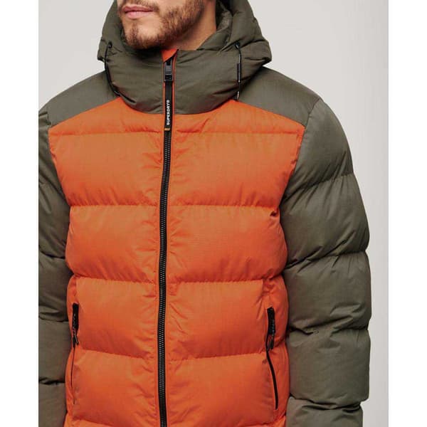 Superdry Colour Block Sport Jacka Grönt,Orange 2XL Man