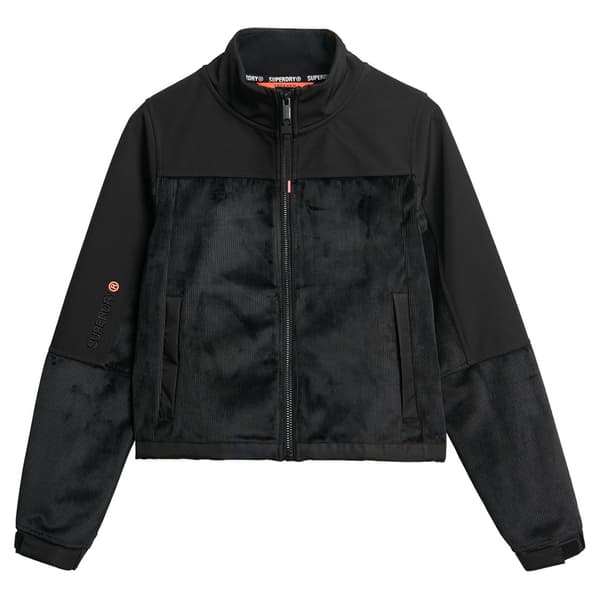 Superdry Drop Needle Velour Trekker Jakke Sort M Kvinde