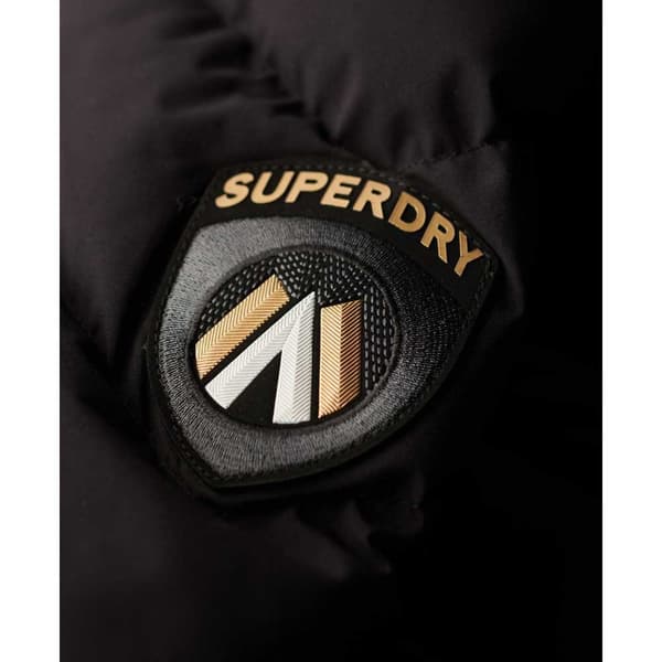 Superdry Fuji Faux Fur Longline Jacka Svart S Kvinna