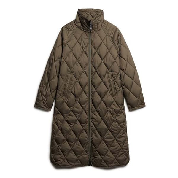 Superdry Superlong Quilt Liner Jacka Grönt S Kvinna