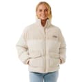 Miniatyrbillede 1 af 4: Rip Curl High Tide Mixed Cord Puff Pufferjakke Beige L Kvinde