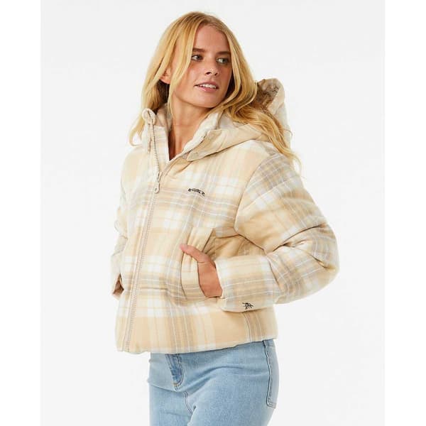 Rip Curl Anti-series Surf Check Puffjacka Beige L Kvinna