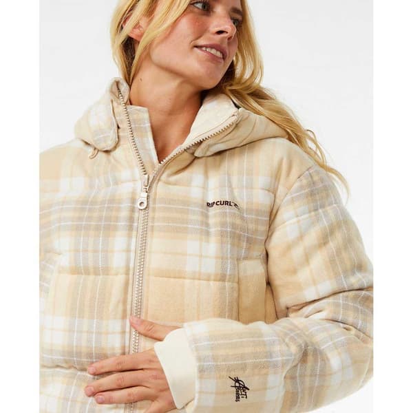 Rip Curl Anti-series Surf Check Puffjacka Beige L Kvinna