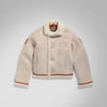 Miniatyrbild 3 av 6: G-star E Short Shearling Läderjacka Beige S Kvinna