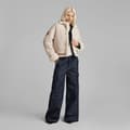Miniatyrbild 6 av 6: G-star E Short Shearling Läderjacka Beige S Kvinna