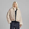 Miniatyrbild 1 av 6: G-star E Short Shearling Läderjacka Beige S Kvinna