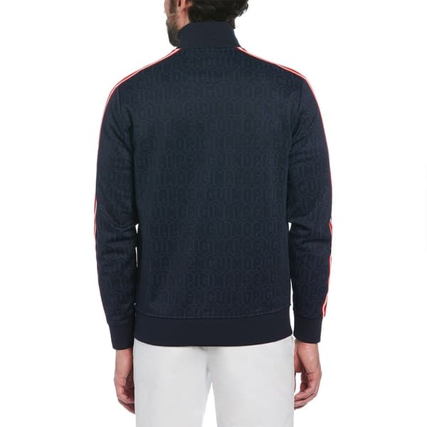 Original Penguin Double Knit Aop Logo Jacka Blå L Man
