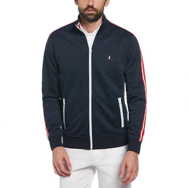 Original Penguin Double Knit Aop Logo Jacka Blå L Man