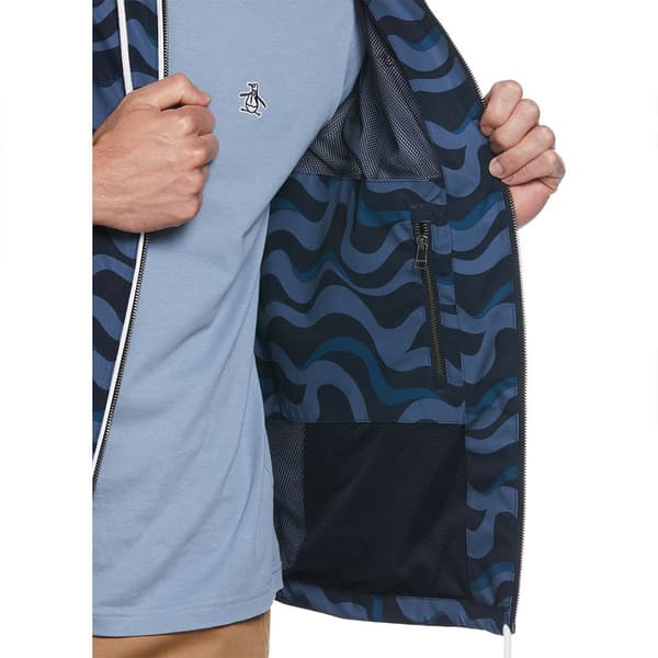 Original Penguin Ripstop Aop Wavy Jacka Blå L Man