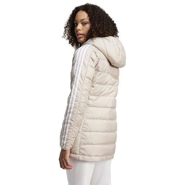 Adidas Essentials 3 Stripes Light Down Parka Beige S Kvinna