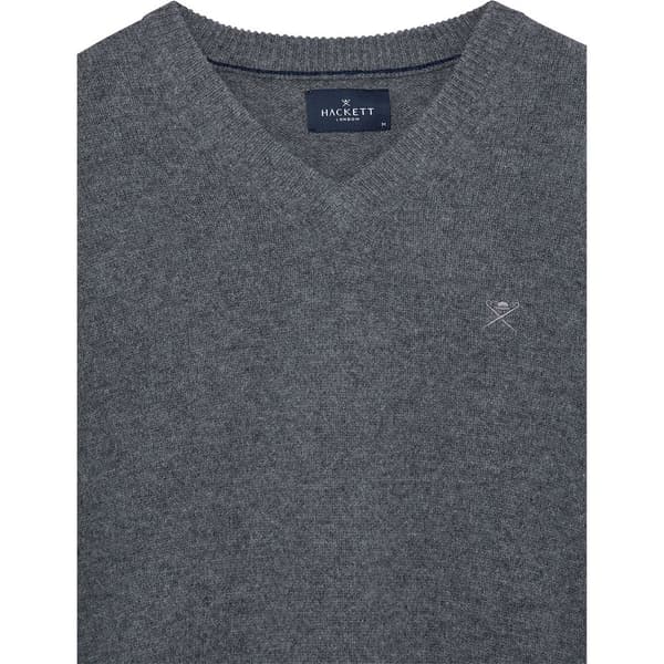 Hackett Lambswool V-hals Sweater Grå 2XL Mand