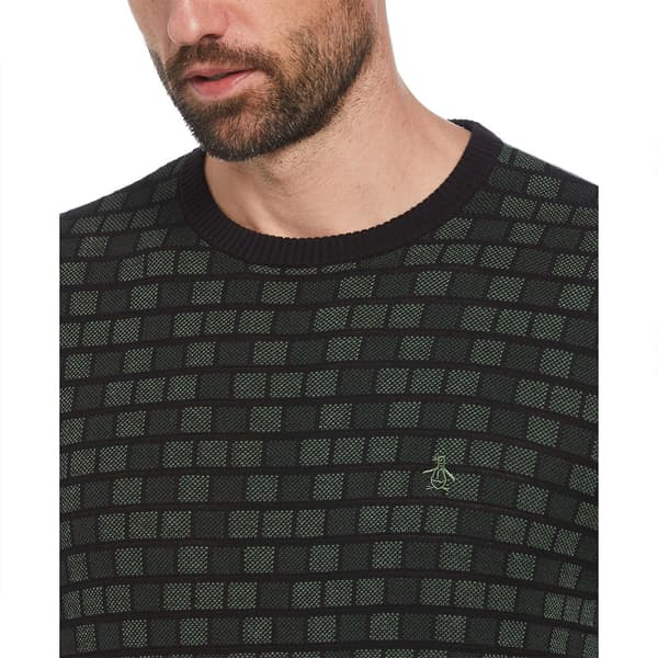 Original Penguin Ao Jacquard Checkered Trøje Sort XL Mand