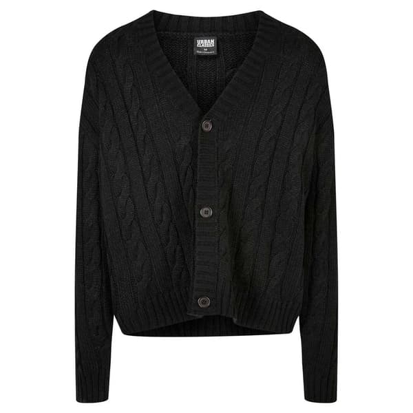 Urban Classics Boxy Cardigan Sort 5XL Mand