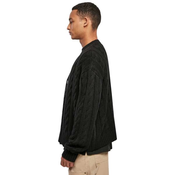 Urban Classics Boxy Cardigan Sort 5XL Mand