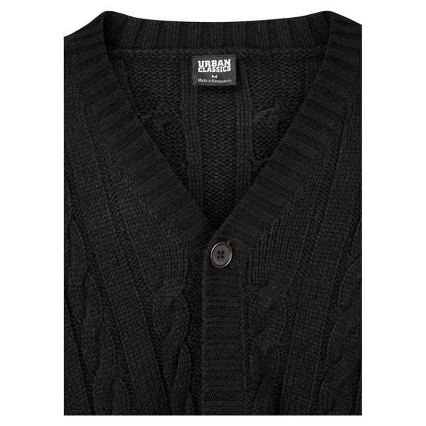 Urban Classics Boxy Cardigan Sort 5XL Mand