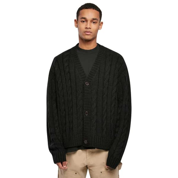 Urban Classics Boxy Cardigan Sort 5XL Mand