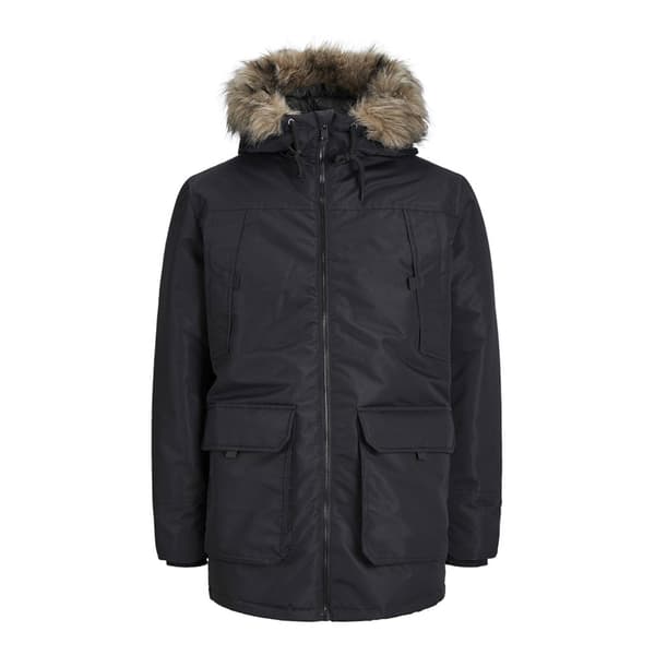 Jack & Jones Construct Faux Fur Parka Sort S Mand
