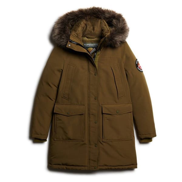 Superdry Everest Faux Fur Jacka Grönt,Brun S Kvinna