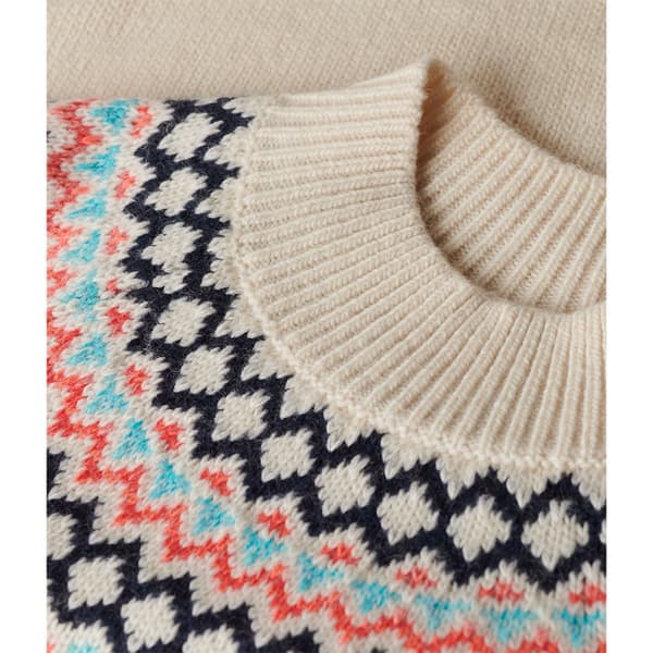 Superdry Fairisle Branded Jumper Tröja Beige L Kvinna