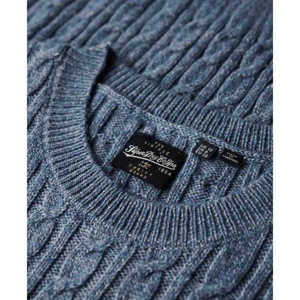 Superdry Fitted Cable Neulepaita Sininen S Nainen
