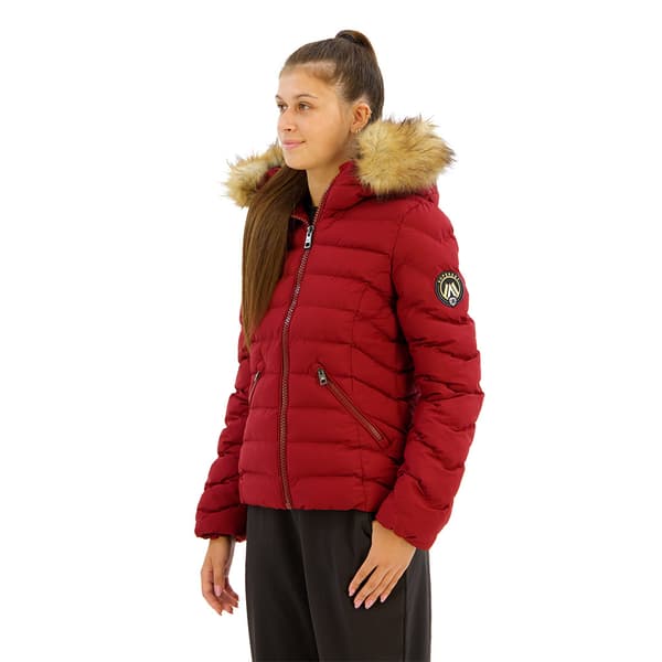 Superdry Fuji Faux Fur Padded Jacka Röd XS Kvinna