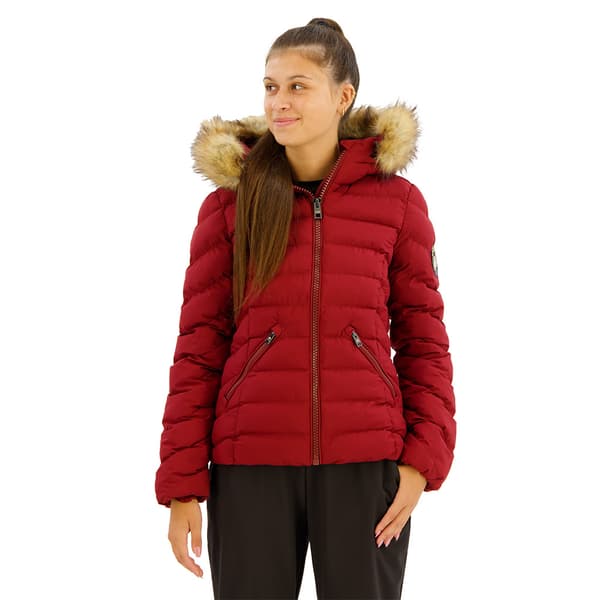 Superdry Fuji Faux Fur Padded Jacka Röd XS Kvinna