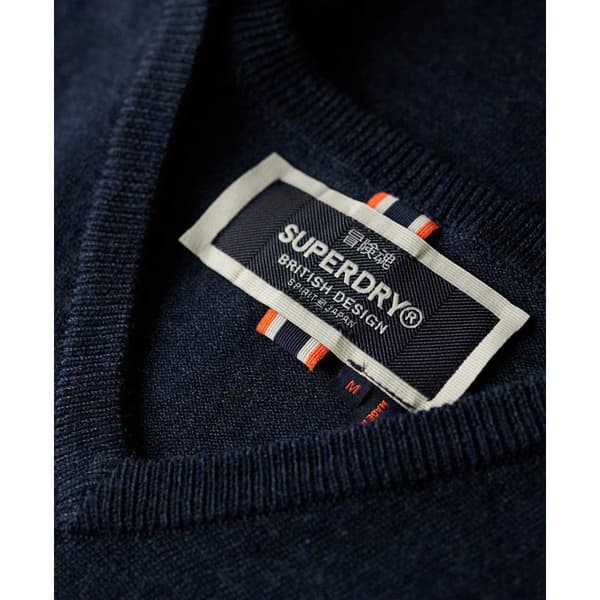 Superdry Merino V-hals Sweater Blå M Mand