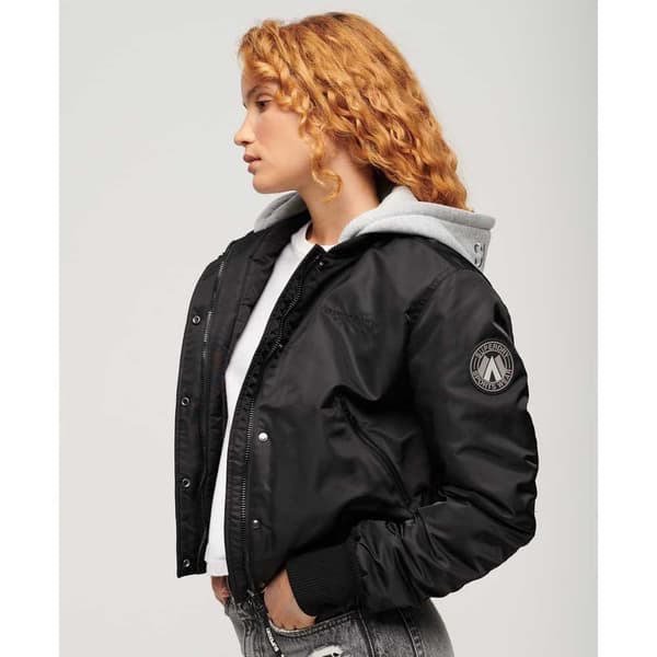 Superdry W5011654a Bomberjacka Svart S Kvinna