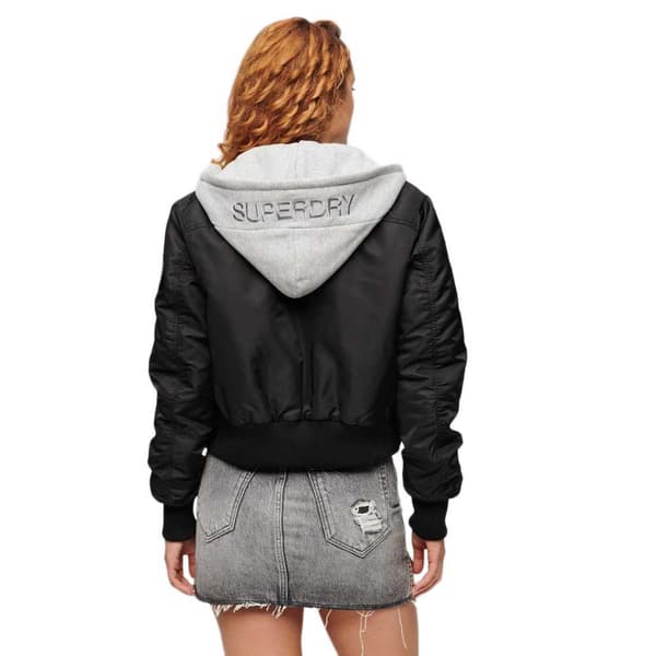 Superdry W5011654a Bomberjacka Svart S Kvinna