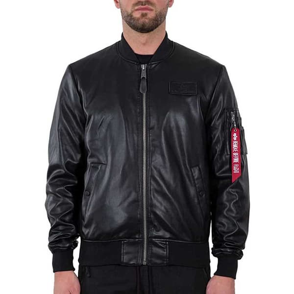 Alpha Industries Ma-1 Vf Vegan Læderjakke Sort L Mand