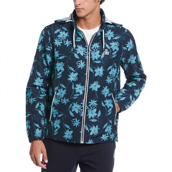 Original Penguin Recycled Ratner Lined Aop Floral Jakke Blå S Mand