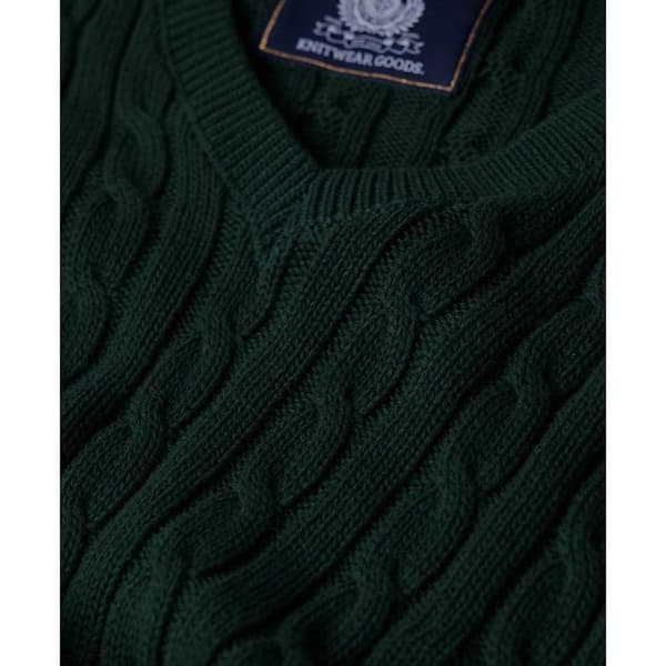 Superdry Cable Tröja Med V-ringning Grönt 2XS-XS Kvinna