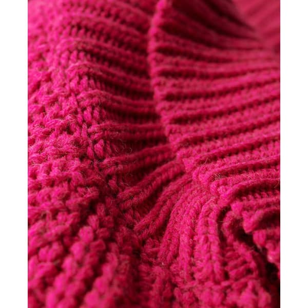 Superdry Slouchy Stitch Striktrøje Med Høj Hals Rosa S Kvinde