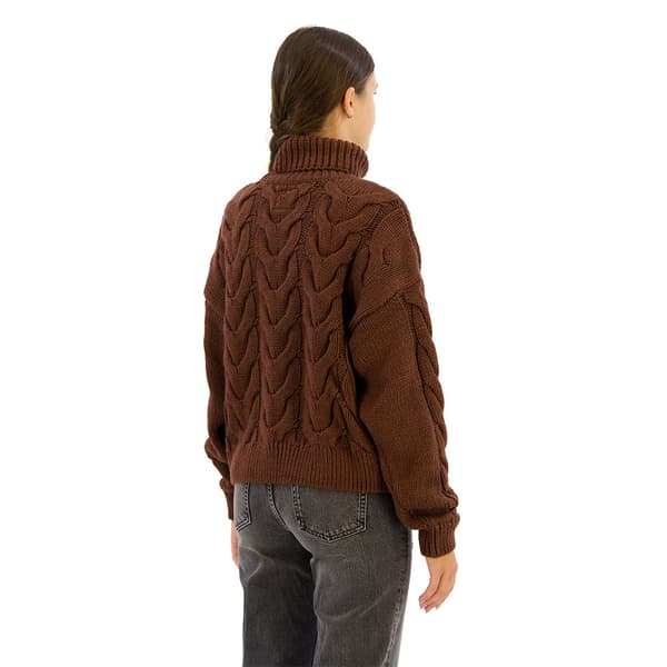 Superdry Chain Cable Knit Polo Neulepaita Ruskea L Nainen