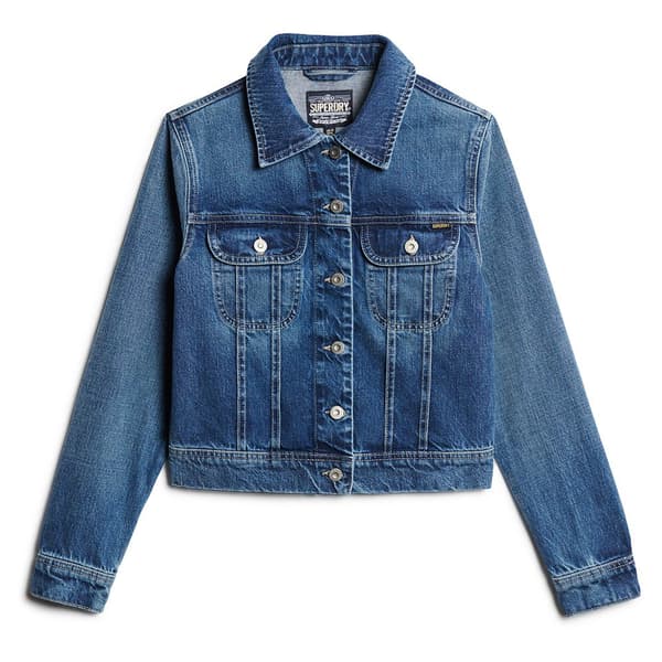 Superdry Trucker Jeansjacka Blå M Kvinna