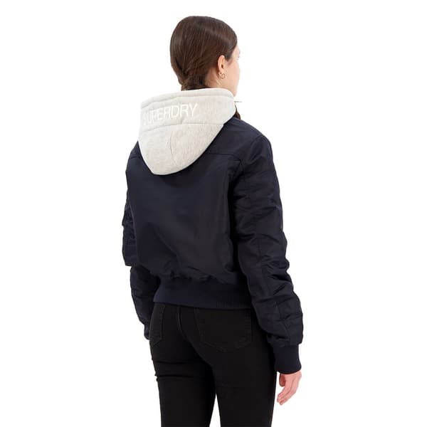 Superdry W5011654a Bomberjacka Blå 2XS Kvinna
