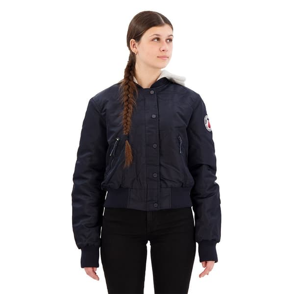 Superdry W5011654a Bomberjacka Blå 2XS Kvinna
