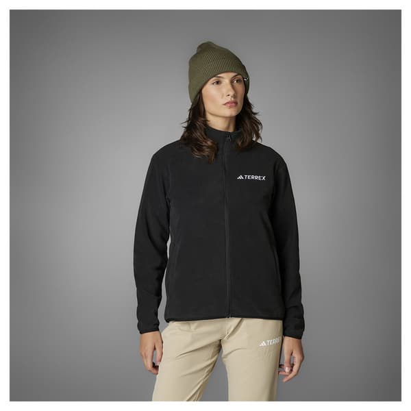 Adidas Multi Essentials Fleecejakke Med Fuld Lynlås Sort S Kvinde
