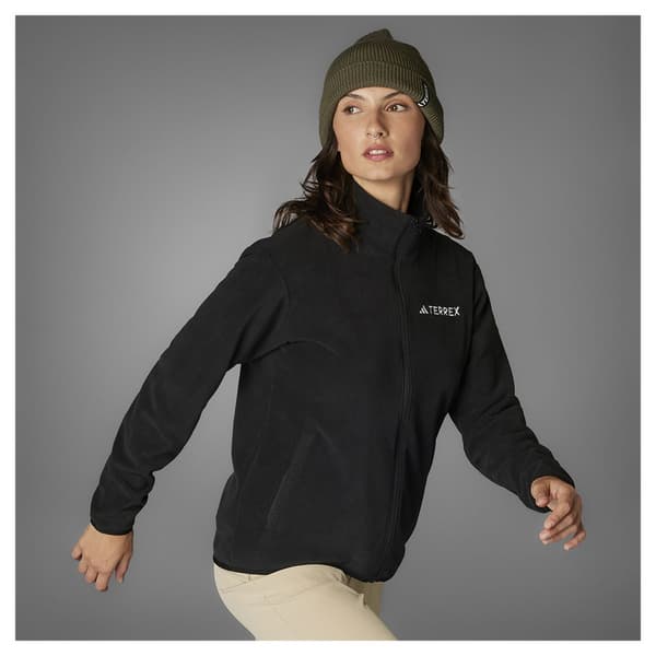 Adidas Multi Essentials Fleecejakke Med Fuld Lynlås Sort S Kvinde