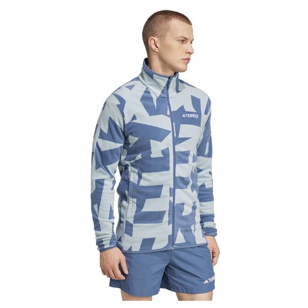 Adidas Terrex Multi Printed Vetoketjullinen Fleecetakki Harmaa S Mies