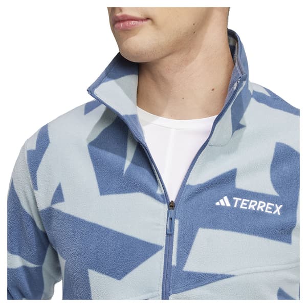 Adidas Terrex Multi Printed Vetoketjullinen Fleecetakki Harmaa S Mies