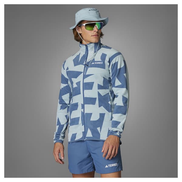 Adidas Terrex Multi Printed Vetoketjullinen Fleecetakki Harmaa S Mies