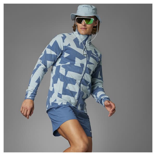 Adidas Terrex Multi Printed Vetoketjullinen Fleecetakki Harmaa S Mies