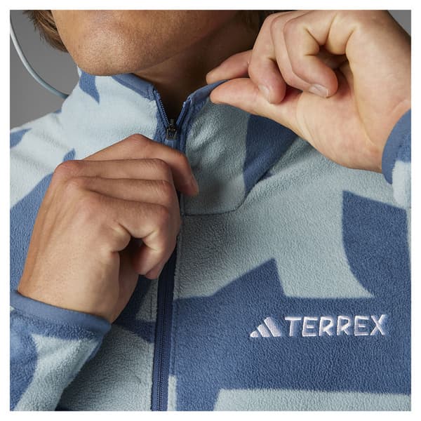 Adidas Terrex Multi Printed Vetoketjullinen Fleecetakki Harmaa S Mies