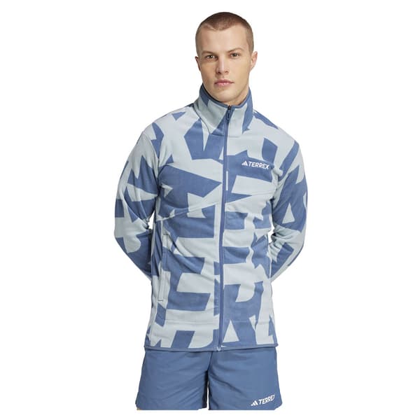 Adidas Terrex Multi Printed Fleecejakke Med Fuld Lynlås Grå XL Mand