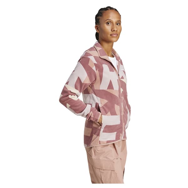 Adidas Terrex Multi Printed Fleecejakke Med Fuld Lynlås Rosa S Kvinde