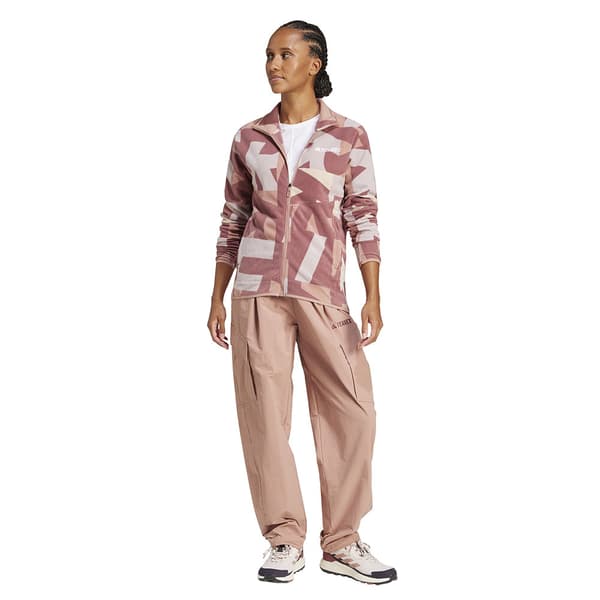 Adidas Terrex Multi Printed Fleecejakke Med Fuld Lynlås Rosa S Kvinde