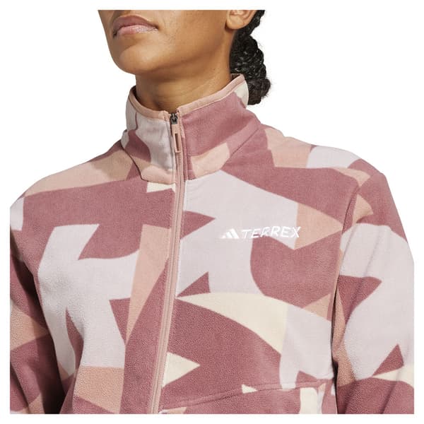 Adidas Terrex Multi Printed Fleecejakke Med Fuld Lynlås Rosa S Kvinde