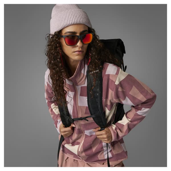 Adidas Terrex Multi Printed Fleecejakke Med Fuld Lynlås Rosa L Kvinde
