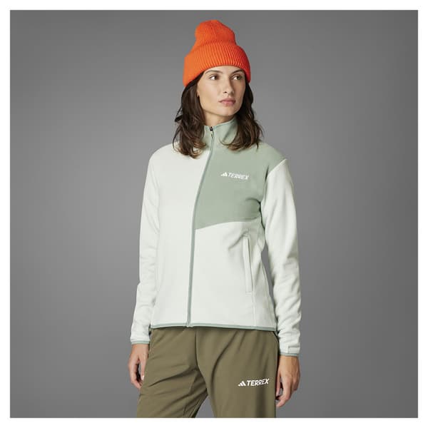 Adidas Terrex Multi Fleecejakke Med Fuld Lynlås Grøn M Kvinde